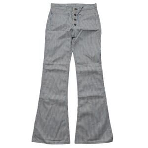 Deadstock VTG 70's Lee Pinstripe Button Flared Bell Bottom Pants Blue Red 29x34